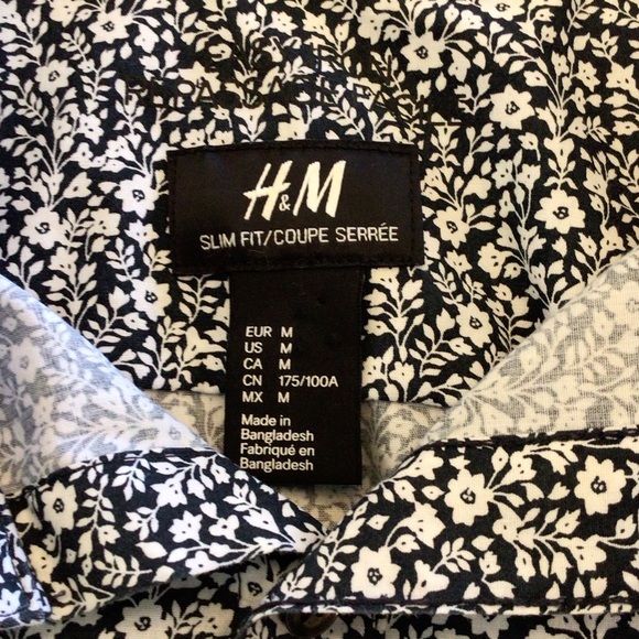 NWOT H&M Womens Slim Fit Ditsy Floral Print Long Sleeve Button Up Top Size Med - Picture 6 of 8